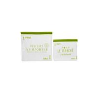 Lot de 2 sachets transparents réutilisables et hermétiques fermeture à zip - -