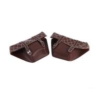 Lot de 2 sacoches latérales étanches à fermeture sécurisée en cuir synthétique pour moto, aventure, voyage (marron)