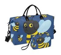 Lot de 2 sacs à bagages avec impression complète et poches de rangement pratiques, Midnight Bee, One Size, Classique