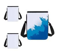 Lot de 2 sacs à bandoulière vierges pour personnalisation à faire soi-même, sacs messagers réglables en polyester avec fermetures éclair pour l'école, le travail et les voyages, 24 x 18 cm, blanc/noir