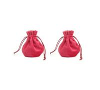Lot de 2 sacs à bijoux en velours avec cordon de serrage rond ou carré - Anti-poussière - Pour mariage, anniversaire, fête, bonbons, rouge et carré