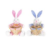 Lot de 2 sacs à bonbons de Pâques en forme de lapin pour enfants, cadeau festif, boîte d'emballage de biscuits, sac à main