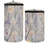 Lot de 2 sacs à chaussures gris pour machine à laver Motif fleurs de printemps Lavande Iris, Printemps Fleurs Lavande Iris Fleur Gris, 1 size, Moderne