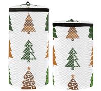 Lot de 2 sacs à chaussures pour machine à laver Motif sapin de Noël, Collection d'icônes d'arbre de Noël, 1 Size