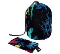Lot de 2 sacs à cosmétiques de voyage grande capacité souples et étanches avec cordon de serrage Motif empreintes de pattes, Cool Horror Paw Print Pop Art, 9.9x6.9in/25.2x17.6cm;6x3.5in/15.2x8.8cm,