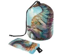 Lot de 2 sacs à cosmétiques de voyage grande capacité souples et étanches avec cordon de serrage Motif hippocampe, Hippocampe d'art, 9.9x6.9in/25.2x17.6cm;6x3.5in/15.2x8.8cm, Élégant