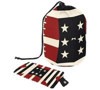 Lot de 2 sacs à cosmétiques de voyage grande capacité souples et étanches avec cordon de serrage Motif football américain, Art American Football Stripe, 9.9x6.9in/25.2x17.6cm;6x3.5in/15.2x8.8cm,