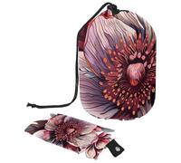 Lot de 2 sacs à cosmétiques de voyage grande capacité souples et étanches avec cordon de serrage Rose rétro Grandes fleurs, Grandes fleurs rétro roses, 9.9x6.9in/25.2x17.6cm;6x3.5in/15.2x8.8cm,