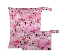 Lot de 2 sacs à couches avec poignées pour le yoga Motif flamants roses