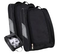 Lot de 2 sacs à crampons pour le sport, les chaussures de golf, les chaussures de football, les odeurs, durables, imperméables, parfaits pour les athlètes et les voyageurs, noir, Sport