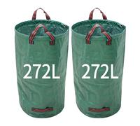 Lot de 2 sacs à déchets de jardin - Réutilisables - Résistants - Avec poignées - Pour plantes, feuilles et déchets - 272 l