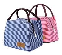 Lot de 2 Sacs à déjeuner isothermes pour Le Bureau avec Fermeture éclair - Sac fourre-Tout Pliable et réutilisable - pour Homme, Enfant et Femme