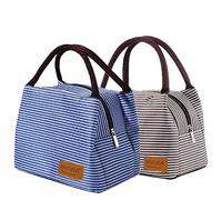 Lot de 2 Sacs à déjeuner pour Le Bureau avec Fermeture éclair - Pliable - Réutilisable - Isotherme - pour Homme et Femme