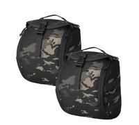 Lot de 2 Sacs à Dos de Combat Molle pour Sports de Plein Air, Équipement Airsoft, Gilet Tactique, Accessoires, Kit de Camouflage, Housse de Casque(BKCP)