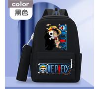Lot de 2 sacs à dos One Piece avec trousse, cartable décontracté grande capacité pour étudiants, sac à dos homme motif dessin animé, cadeau HZW569-HZW359