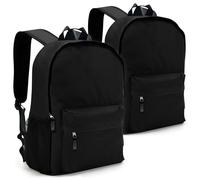 Lot de 2 sacs à dos polyvalents 25L noir avec poche ordinateur 15,6 pouces imperméables