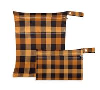 Lot de 2 sacs à langer carrés réutilisables orange marron avec poignées pour piscine, piscine