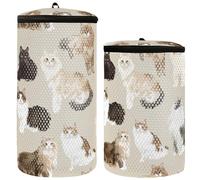 Lot de 2 sacs à linge en maille avec motif chats norvégiens et amusants - Beige, Chats norvégiens drôles personnalisés Beige, 1 size, Moderne