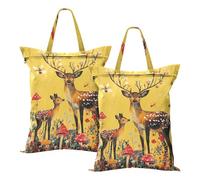 Lot de 2 sacs à linge étanches avec poignée Motif cerf Sika