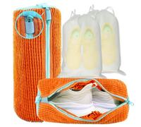 Lot de 2 sacs à linge réutilisables pour machine à laver et sèche-linge, avec fermeture éclair autobloquante, nettoyage en profondeur à 360°, protège les chaussures et la machine à laver (orange)