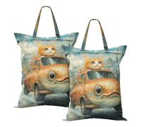Lot de 2 sacs à linge sales en forme de chat et de poisson avec poignée pour entraînement et yoga