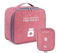 Lot de 2 sacs à médicaments de grande capacité, sac de voyage, sac de rangement portable, étanche, rangement de médicaments, pour la maison, le bureau, les voyages, l'extérieur, rouge, Utilitarian