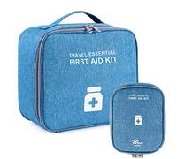 Lot de 2 sacs à médicaments de grande capacité, sac de voyage, sac de rangement portable, étanche, rangement de médicaments, pour la maison, le bureau, les voyages, l'extérieur, bleu, Fonctionnel