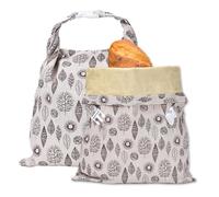Lot de 2 sacs à pain en lin - 43 x 30 cm - Avec doublure intérieure | Sacs à pain réutilisables en lin pour ranger et garder au frais le pain fait maison au quotidien