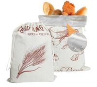 Lot de 2 Sacs à Pain Intérieurs en TPU, 49 x 35 cm Sac à Pain Réutilisable en Coton Lin intérieurs, Sac A Pain Tissu, Sac a Pain longue Conservation pour le Stockage du Levain