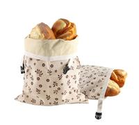Lot de 2 sacs à pain réutilisables en cire d'abeille - Pratique - En lin - Avec fermeture à clip - Pour conserver le pain frais - Pour le pain au levain et le pain fait maison - 30 x 43 cm