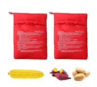 Lot de 2 sacs à pommes de terre pour micro-ondes, sacs de cuisson réutilisables pour pommes de terre au micro-ondes, ustensiles de cuisine pour pommes de terre au four (rouge)