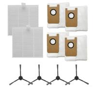 Lot de 2 sacs à poussière + 4 brosses latérales de rechange pour aspirateur - Pour modèles / + - Piège les particules à haute efficacité - Installation facile pour les propriétaires d'animaux et les