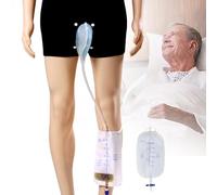 Lot de 2 sacs à urine réutilisables pour incontinence pour homme - 500 ml - Pour les voyages, les soins infirmiers et les soins du lit (M)