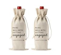 Lot de 2 sacs à vin et champagne - Cadeau de fiançailles pour couple - Cadeau de mariage pour Mr et Mme - Cadeau de fiançailles - Se marie bien avec l'engagement