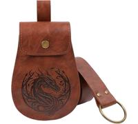 Lot de 2 sacs banane médiévaux avec taille, marron, M, Mass Beauty | Sac banane en cuir synthétique avec sangle amovible pour cosplay, activités historiques et voyages
