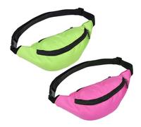 Lot de 2 sacs banane pour homme et femme - Tenue des années 80 et 90 - Sac banane rétro néon pour sac banane fille - Sac banane - Festival Rave Party Voyage