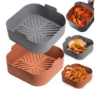 Lot de 2 sacs carrés en silicone réutilisables pour friteuse à air comprimé - Accessoires de four (20,3 cm)