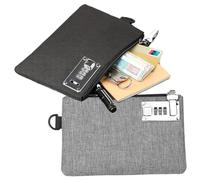 Lot de 2 Sacs d'argent avec Serrure, Porte-Monnaie de 12, 7 x 20, 3 cm avec Fermeture éclair, Pochette en Tissu Oxford, Sac d'argent pour Bijoux, passeports, médicaments, Cartes crédit, Rangement