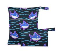 Lot de 2 sacs de bain résistants aux dégâts avec poignées pour le yoga Motif poissons fluorescents