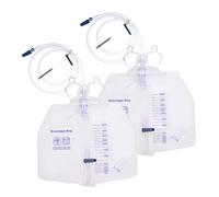 Lot de 2 sacs de cathéter professionnels de 4000 ml pour homme et femme, clips réglables et crochet de suspension, tube de drainage épais de 121,9 cm