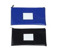 Lot de 2 sacs de dépôt bancaire en cuir synthétique avec fermeture éclair pour pièces de monnaie, chèques, pochettes pour factures, billets de dollars, petites trousses de maquillage pour femmes et