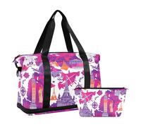 Lot de 2 sacs de gym pour voyage, architecture célèbre