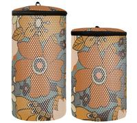 Lot de 2 sacs de lavage de chaussures pour chaussures de sport, style années 70, fleurs vives, sac à linge pour chaussures, Style fleurs lumineuses années 70, 1 Size
