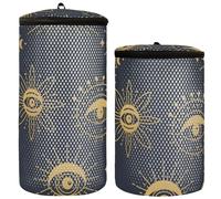 Lot de 2 sacs de lavage pour chaussures de sport, sac à linge pour machine à laver, motif yeux maléfiques dorés, Yeux maléfiques dorés, 1 Size