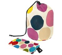 Lot de 2 sacs de maquillage de voyage de grande capacité, doux, étanches, portables avec cordon de serrage, motif à pois colorés, Pois colorés d'art, 9.9x6.9in/25.2x17.6cm;6x3.5in/15.2x8.8cm, Élégant