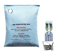 Lot de 2 sacs de purification d'air naturel | Absorbeur d'odeurs de charbon de bambou pour la maison et la voiture | Éliminateur d'odeurs de placard, désodorisant pour petite pièce et désodorisant de