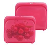 Lot de 2 sacs de rangement alimentaires réutilisables en silicone, sacs de rangement alimentaires, sacs à collation, récipients de voyage, sans BPA, sans fuite, passent au lave-vaisselle, respectueux
