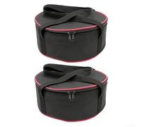 Lot de 2 sacs de rangement empilables pour vaisselle de camping avec couche intermédiaire en éponge - Pour pique-nique, barbecue, voyage - Noir