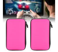 Lot de 2 sacs de rangement en EVA pour Nintendo 3DS XL/3DS LL avec 8 emplacements pour jeux, rose