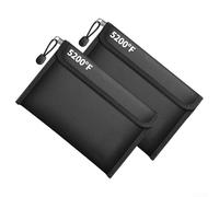 Lot de 2 sacs de rangement ignifuges avec design avancé à 8 couches pour sécuriser les pièces d'identité et les petits objets de valeur dans des situations